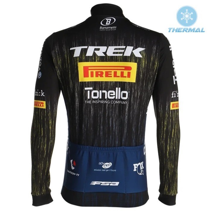 2021 TREK Pirelli Black Thermal Cycling Jersey And Bib Pants Set