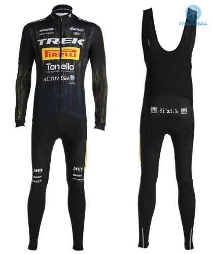 2021 TREK Pirelli Black Thermal Cycling Jersey And Bib Pants Set