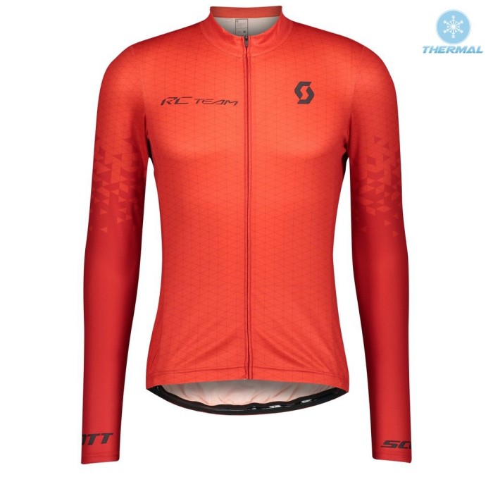 2021 Team Scott RCT 1.0 Red Thermal Cycling Jersey And Bib Pants Set