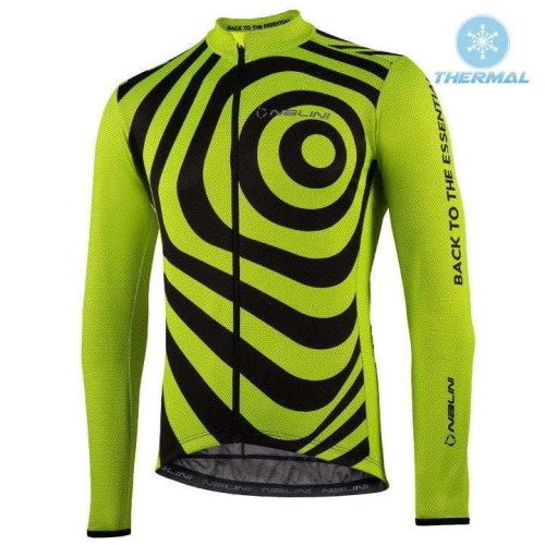 2021 Nalini Coffee Yellow Thermal Cycling Jersey And Bib Pants Set