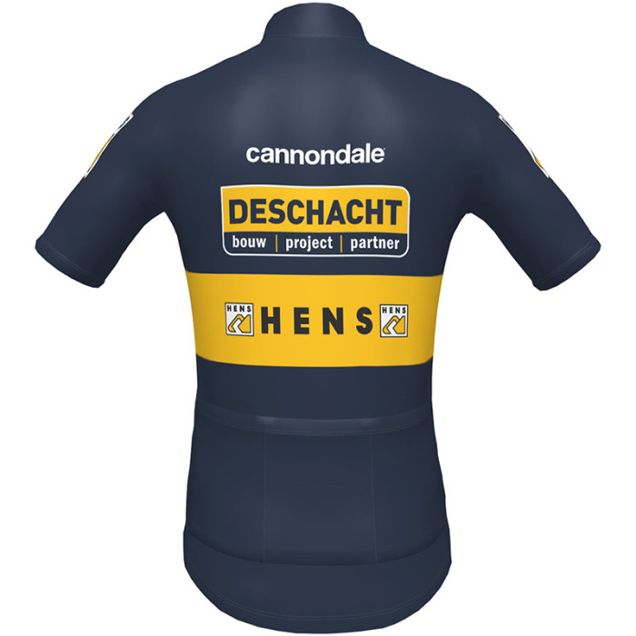 DESCHACHT - HENS - MEAS SHORT SLEEVE JERSEY And BIB SHORTS 2022 DARK BLUE - YELLOW