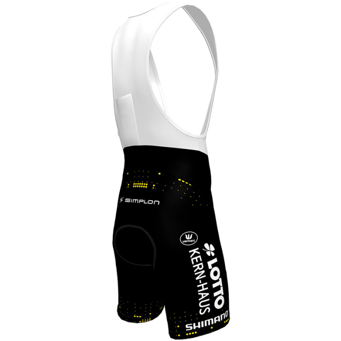 TEAM LOTTO KERN HAUS 2022 Cycling SHORT SLEEVE JERSEY And BIB SHORTS BLACK - YELLOW