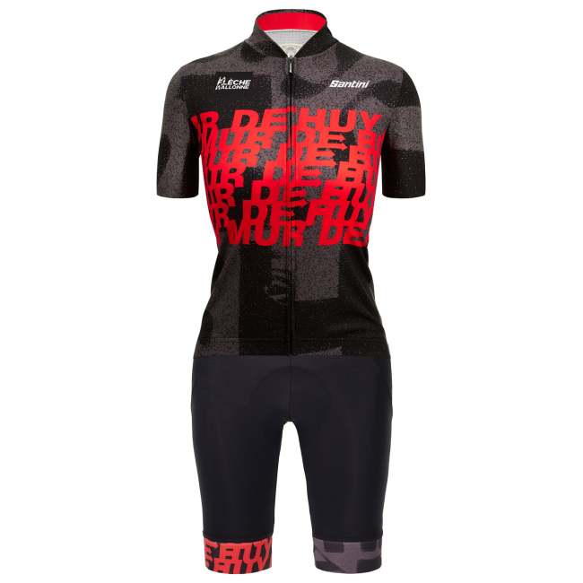 SANTINI LA FLÈCHE WALLONNE 2022 WOMEN'S SET (2 PIECES) BLACK - RED