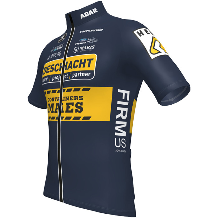 DESCHACHT - HENS - MEAS SHORT SLEEVE JERSEY And BIB SHORTS 2022 DARK BLUE - YELLOW