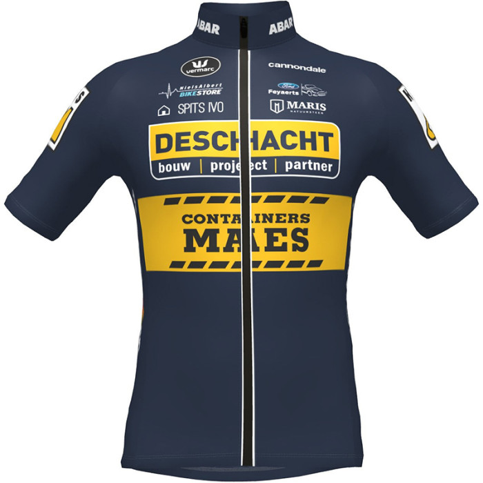 DESCHACHT - HENS - MEAS SHORT SLEEVE JERSEY And BIB SHORTS 2022 DARK BLUE - YELLOW