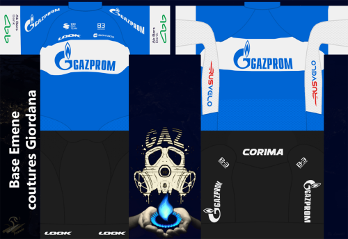 Gazprom - RusVelo [GAZ] 2022 Cycling Jersey And Bib Shorts