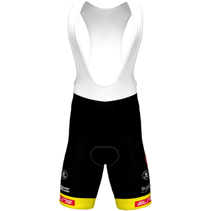 BINGOAL PAUWELS SAUCES WB SHORT SLEEVE JERSEY And BIB SHORTS 2022 NEON YELLOW - RED