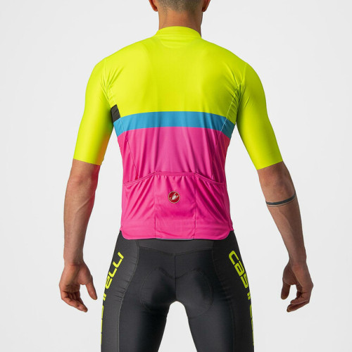 2022 A BLOCCO Summer Cycling jersey and Bib Shorts ELECTRIC LIME/BLACK-BLUE-MAGEN