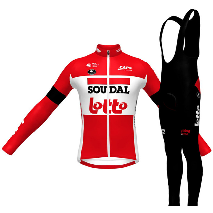 LOTTO SOUDAL 2022 long sleeve cycling jersey - professional cycling team And Bib Shorts