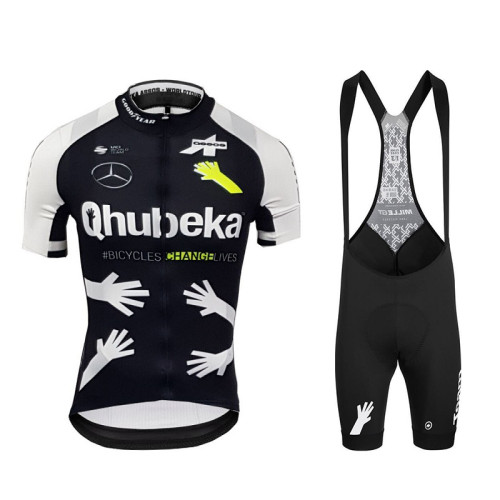 2022 Men's Team Qhubeka Assos GTShort Cycling Sleeve Black Jersey And Bib Shorts Set