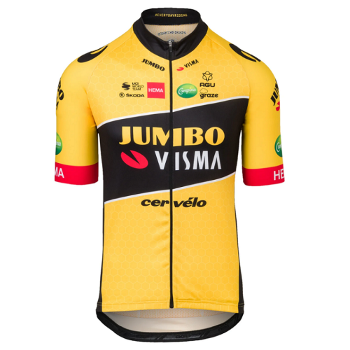 2022 TEAM JUMBO-VISMA KURZARMTRIKOT PREMIUM AERO Cycling Jersey And Bib Shorts Set