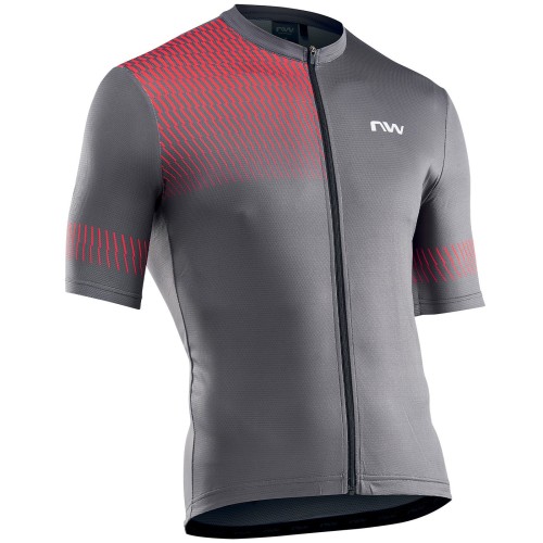 2022 Northwave Origin Dark Grey Red Cycling Jersey And Bib Shorts Set