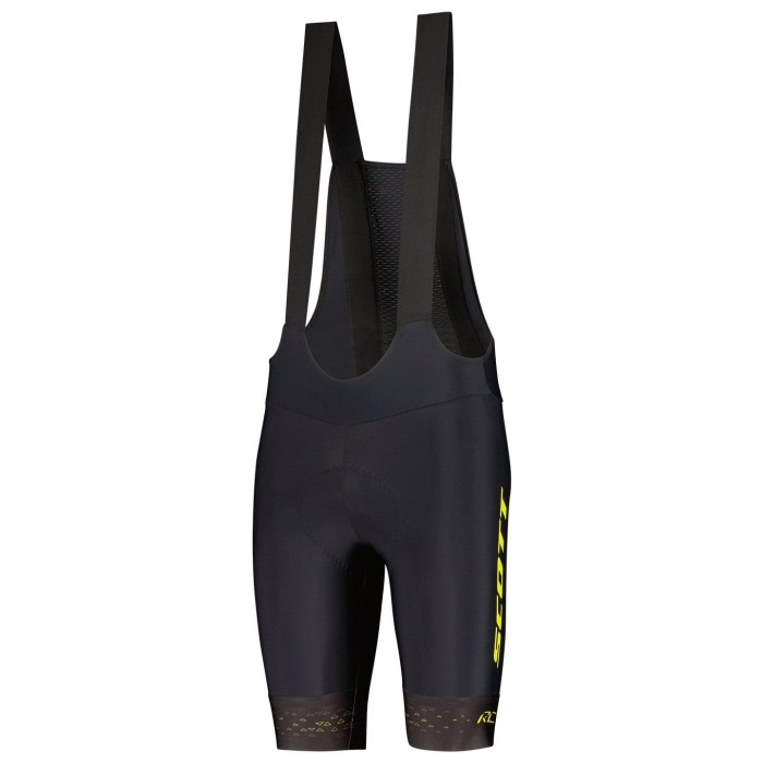 2022 Scott RC Pro Black Yellow Cycling Jersey And Bib Shorts Set