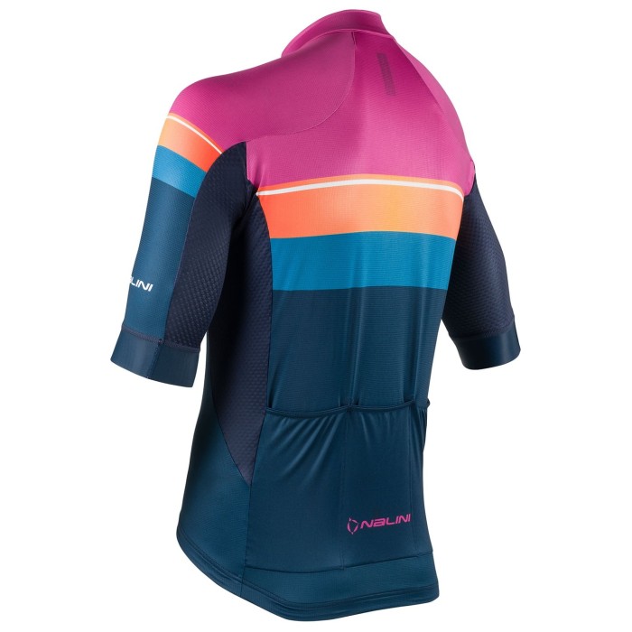 2022 Nalini New Speed Pink Blue Cycling Jersey And Bib Shorts Set