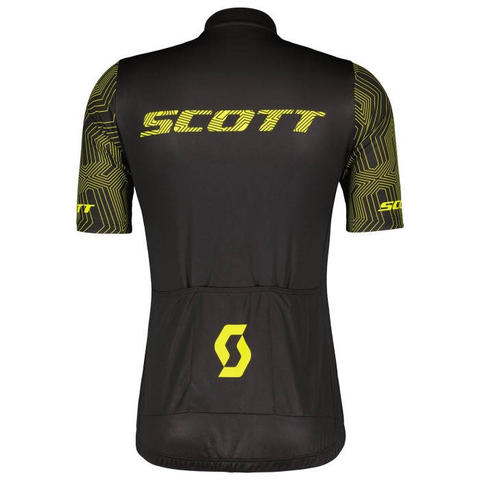 2022 Scott RC Team 1.0 Black Yellow Cycling Jersey And Bib Shorts Set