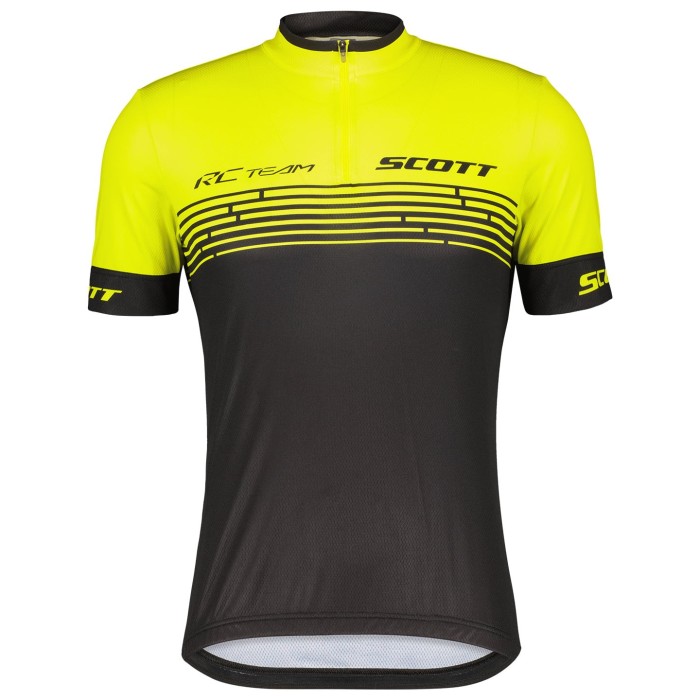 2022 Scott RC Team 2.0 Black Yellow Cycling Jersey And Bib Shorts Set