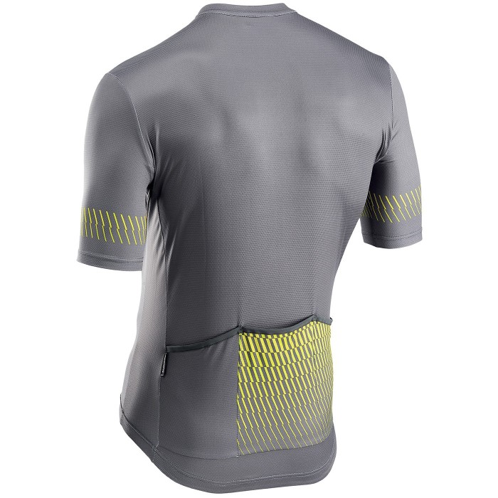 2022 Northwave Origin Dark Grey Yellow Cycling Jersey And Bib Shorts Set