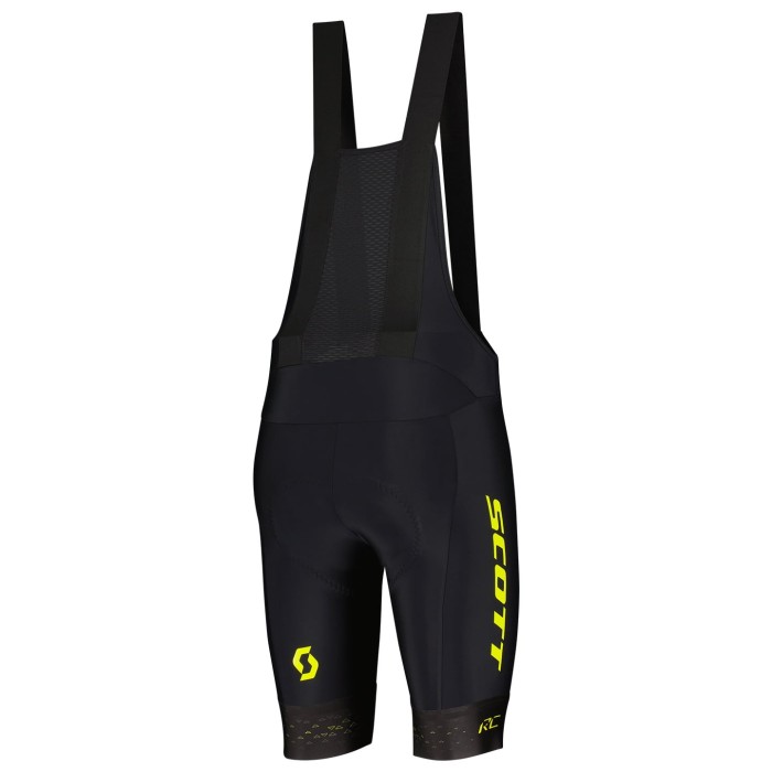 2022 Scott RC Pro Black Yellow Cycling Jersey And Bib Shorts Set