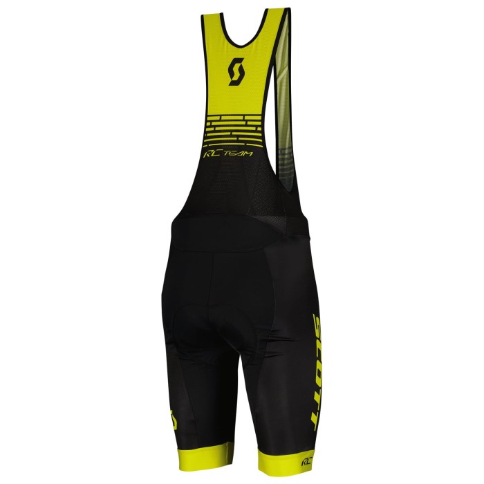 2022 Scott RC Team 1.0 Black Yellow Cycling Jersey And Bib Shorts Set