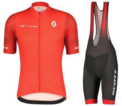 2022 Scott RC Team 1.0 Red Cycling Jersey And Bib Shorts Set