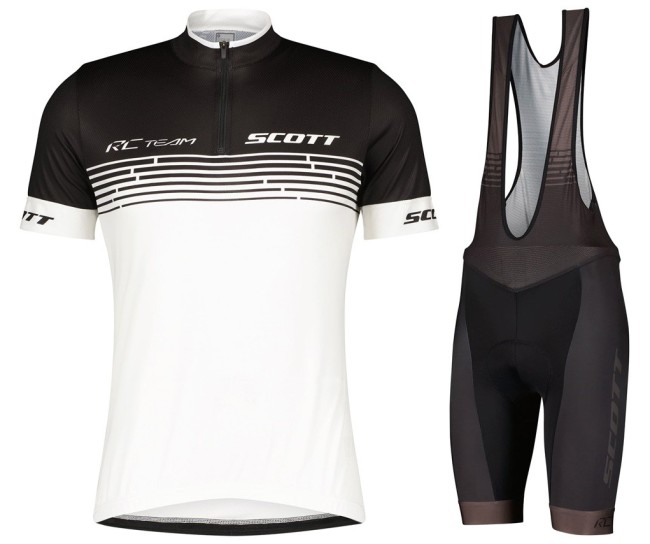 2022 Scott RC Team 2.0 Black White Cycling Jersey And Bib Shorts Set