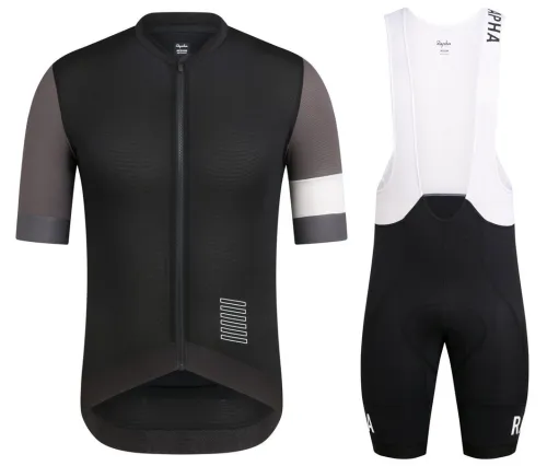 2022 Rapha Team Training Black Cycling Jersey And Bib Shorts Set