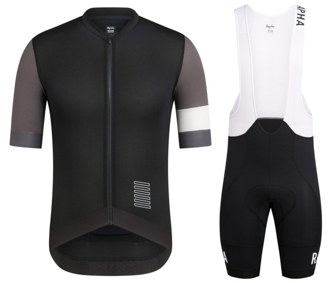 2022 Rapha Team Training Black Cycling Jersey And Bib Shorts Set