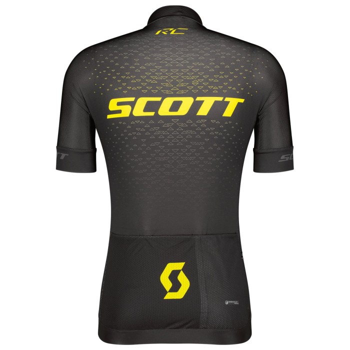 2022 Scott RC Pro Black Yellow Cycling Jersey And Bib Shorts Set