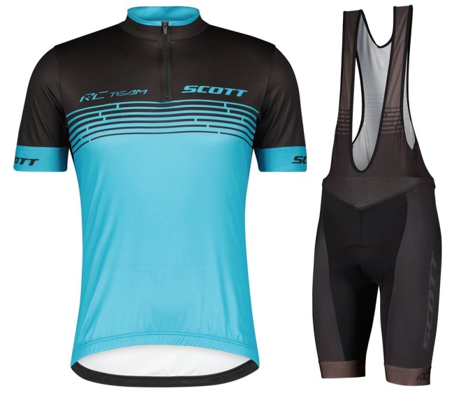 2022 Scott RC Team 2.0 Black Blue Men Cycling Jersey And Bib Shorts Set