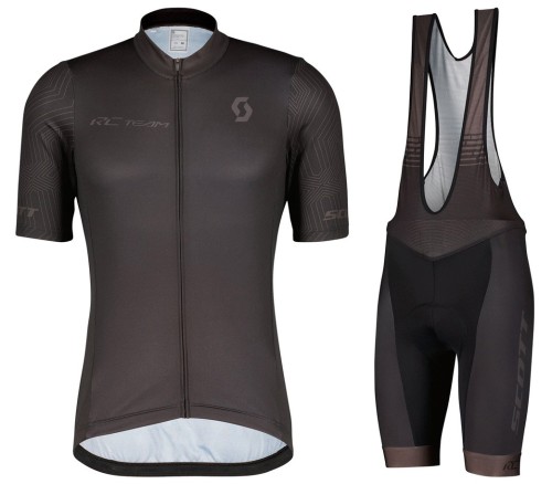 2022 Scott RC Team 1.0 Black Grey Cycling Jersey And Bib Shorts Set