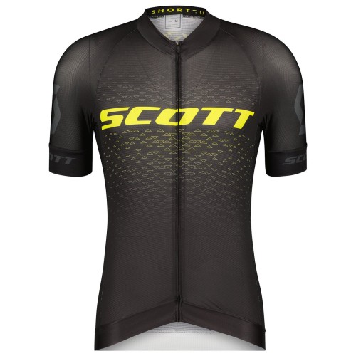 2022 Scott RC Pro Black Yellow Cycling Jersey And Bib Shorts Set