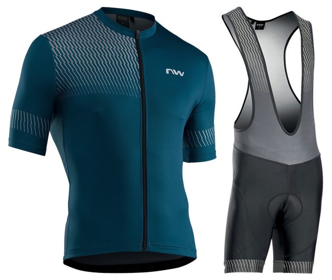 2022 Northwave Origin Blue Cycling Jersey And Bib Shorts Set