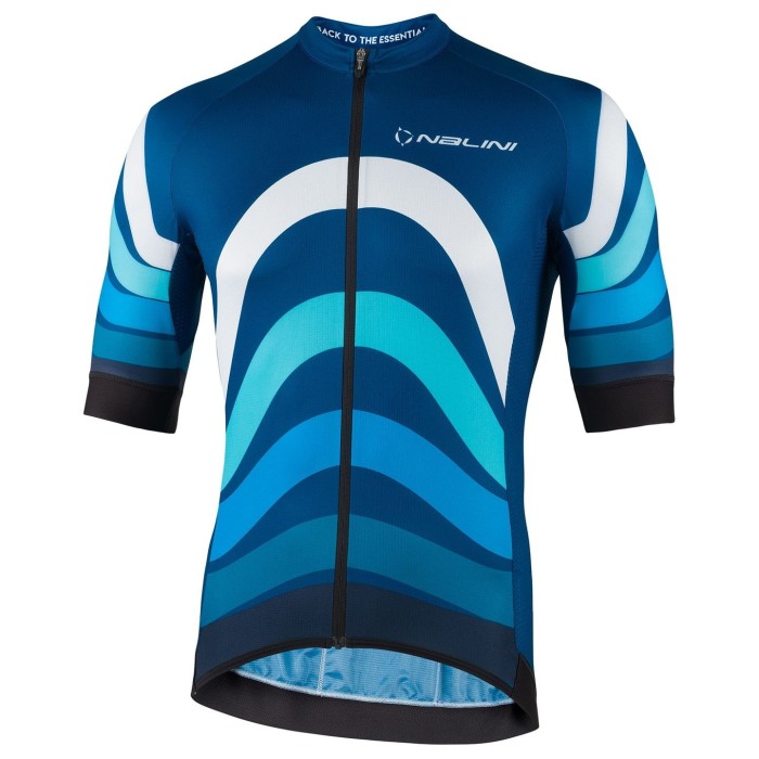 2022 Nalini Kurzarmtrikot Stripes Blue Cycling Jersey And Bib Shorts Set