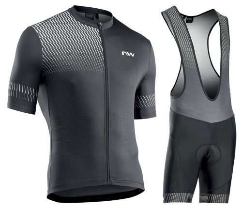 2022 Northwave Origin Black White Cycling Jersey And Bib Shorts Set