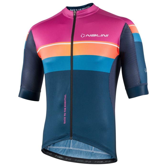 2022 Nalini New Speed Pink Blue Cycling Jersey And Bib Shorts Set