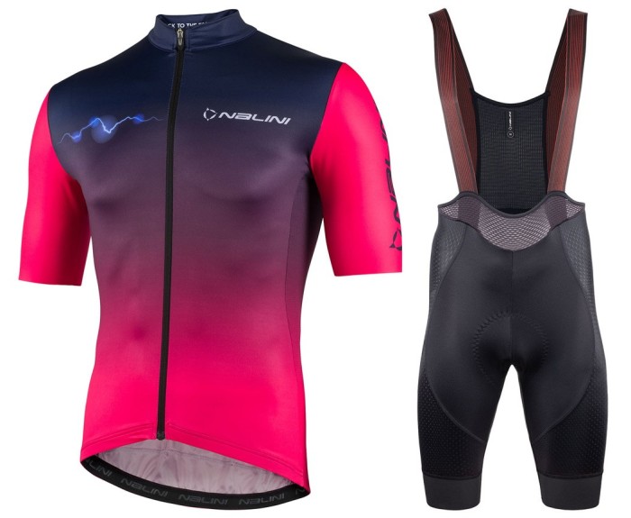 2022 Nalini Speed Black Red Cycling Jersey And Bib Shorts Set