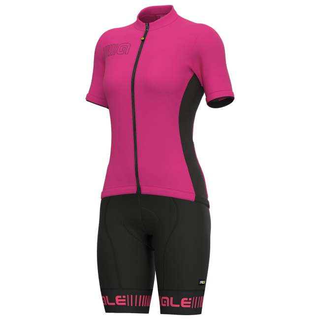 2022 ALÉ COLOR BLOCK WOMEN'S Cycling Jersey And Bib Shorts Set FUCHSIA