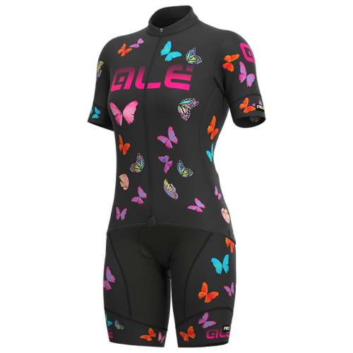 2022 ALÉ BUTTERFLY WOMEN'S Cycling Jersey And Bib Shorts Set BLACK