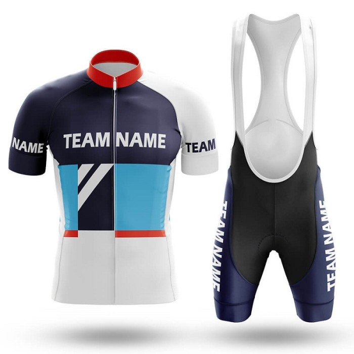 2022 Custom Team Name B- Men's Cycling Jersey And Bib Shorts Suit