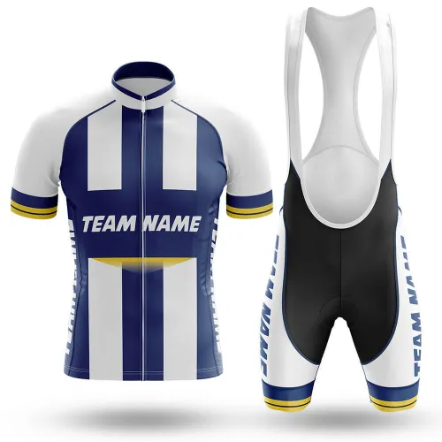 2022 Custom Team Name V- Men's Cycling Jersey And Bib Shorts Suit