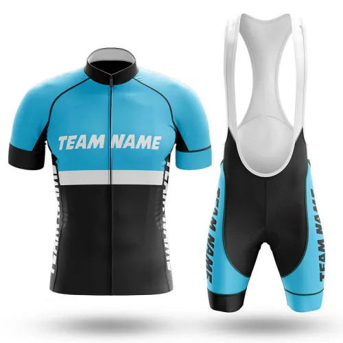 2022 Custom Team Name E- Men's Cycling Jersey And Bib Shorts Suit