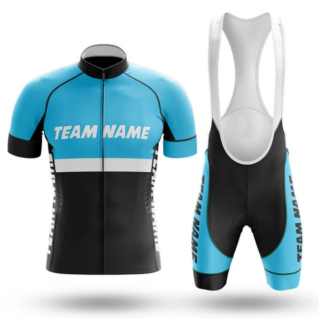 2022 Custom Team Name E- Men's Cycling Jersey And Bib Shorts Suit