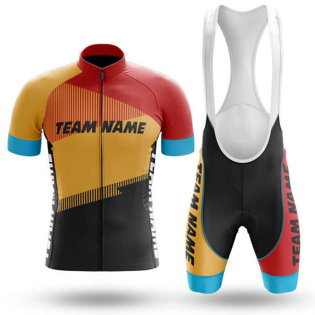 2022 Custom Team Name S- Men's Cycling Jersey And Bib Shorts Suit