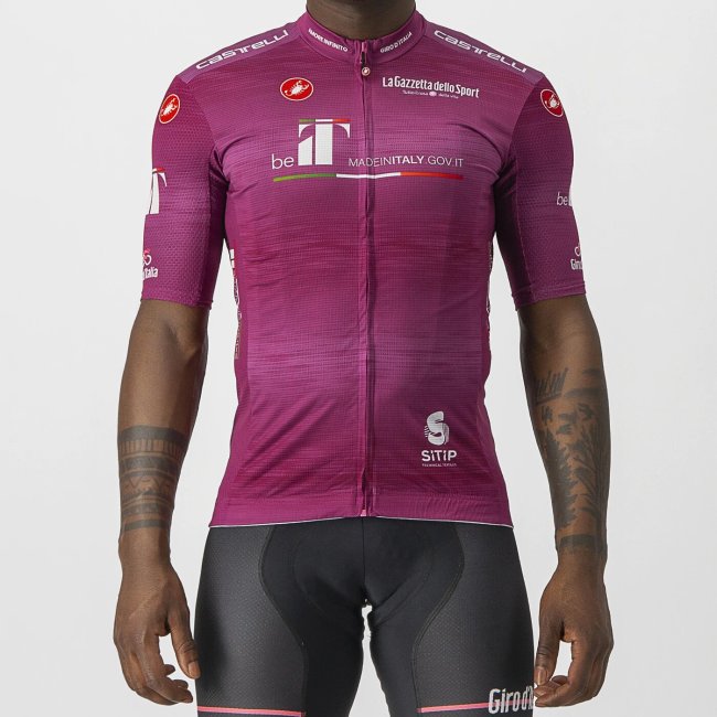 GIRO D'ITALIA MAGLIA BIANCA RACE 2022 Purple Men's Cycling Jersey And Bib Shorts Suit