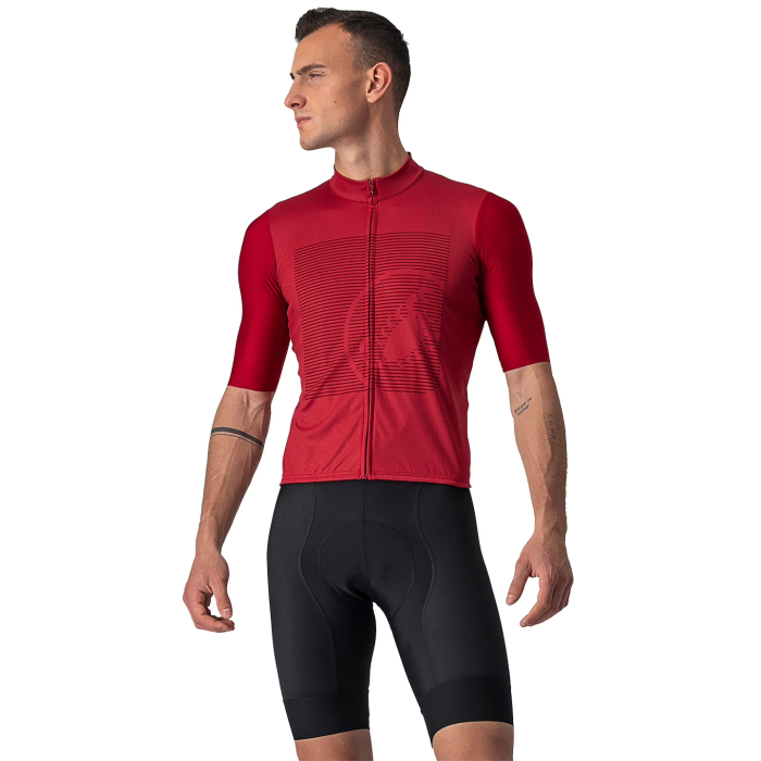 2022 CASTELLI BAGARRE Red Men's Cycling Jersey And Bib Shorts Suit