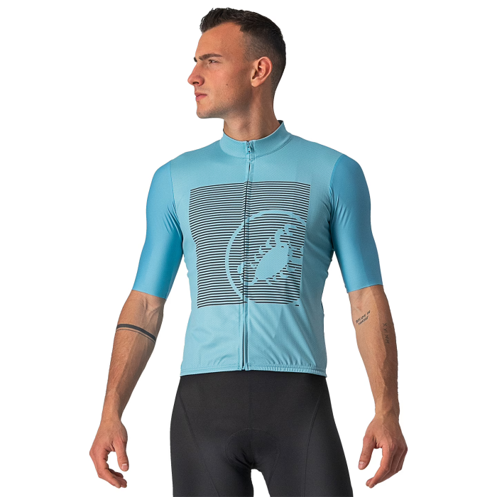 2022 CASTELLI BAGARRE Blue Black Men's Cycling Jersey And Bib Shorts Suit