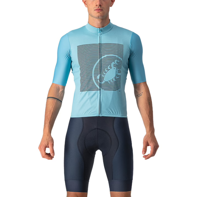 2022 CASTELLI BAGARRE Blue Black Men's Cycling Jersey And Bib Shorts Suit