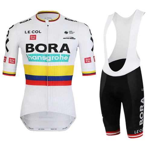 2022 BORA-Hansgrohe Cycling Short Sleeve Jersey And Bib Shorts Set Le Col Professional Cycling Team White