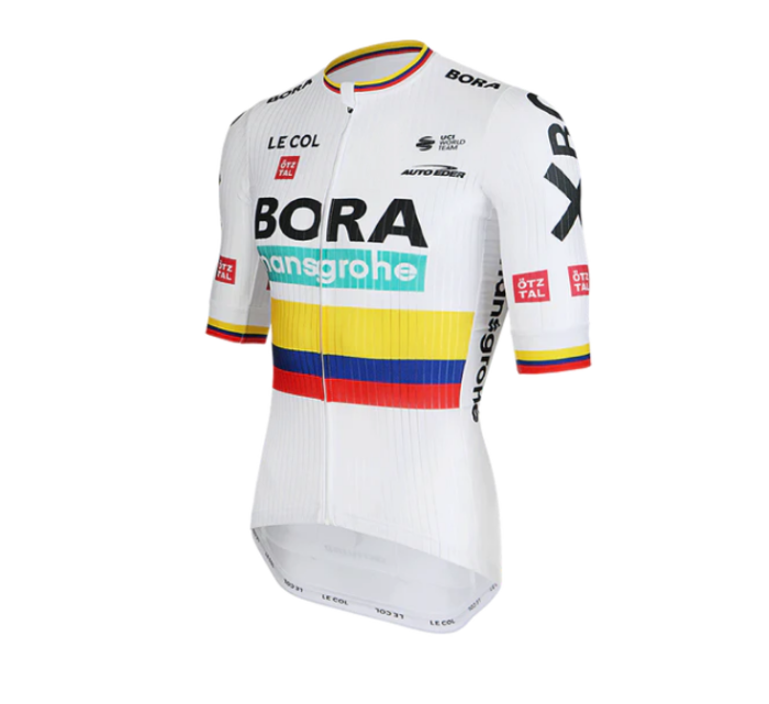 2022 BORA-Hansgrohe Cycling Short Sleeve Jersey And Bib Shorts Set Le Col Professional Cycling Team White