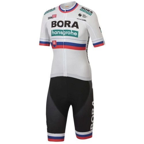 2020 Team BORA-hansgrohe Cycling Short Sleeve Jersey And Bib Shorts Set-White